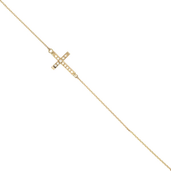 Armband Kreuz mit Zirkonia 585 Gold E11128