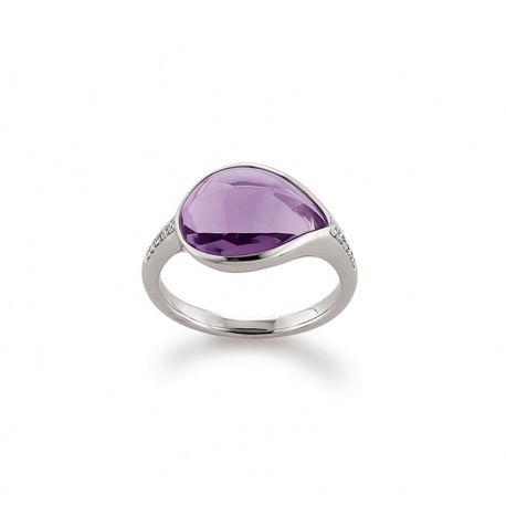 Diamantring 750 Gold mit Amethyst S4816