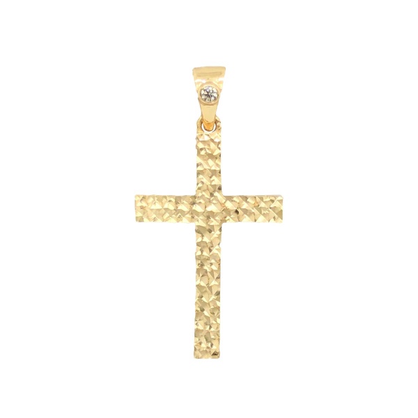 Anhänger Kreuz 585 Gelbgold mit Zirkonia E10941