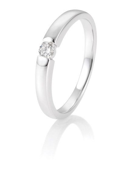 Solitaire Ring 0,10ct. 585 Weißgold