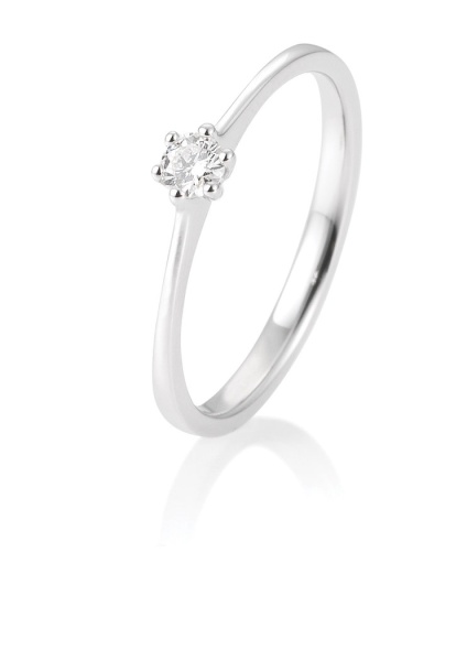 Solitaire Ring 0,10ct. 585 Weißgold