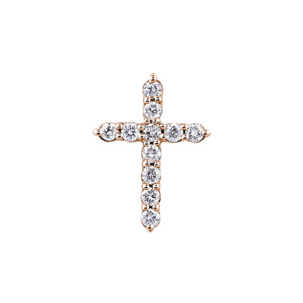 Anhänger Kreuz 585 Gold mit Diamanten E11538 Rotgold