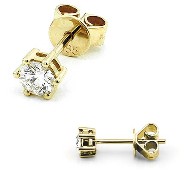 Solitaire Ohrstecker 6er Krappe mit Diamanten in 585 Gold
