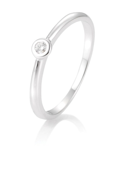 Solitaire Ring 0,05ct. 585 Weißgold