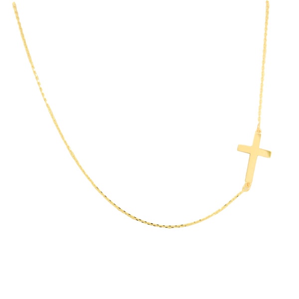 Kette mit Kreuz medium 585 Gold E11546 frontal