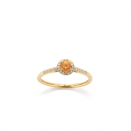 Diamantring 750 Gold mit Spessartin K11608G