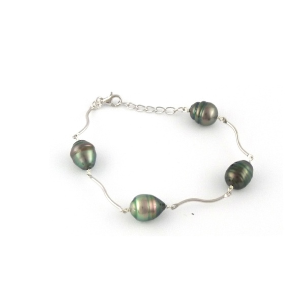 Set Black Pearl 925 Silber PAR06