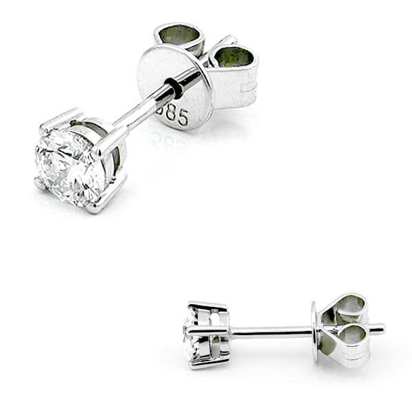 Solitaire Ohrstecker 4er Krappe mit Diamanten in 585 Gold