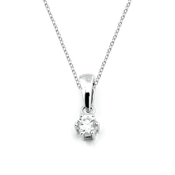 Solitaire Anhänger 6er Krappe mit Diamanten 585 Gold