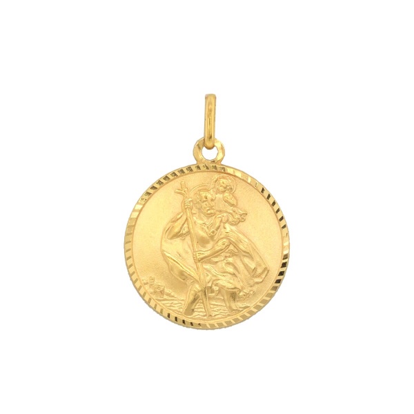 E11547 Anhänger Heiliger Christophorus 585 Gold frontal