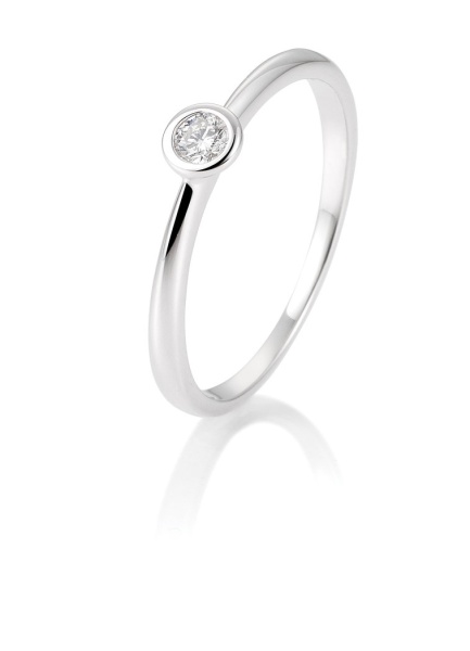 Solitaire Ring 0,10ct. 585 Weißgold