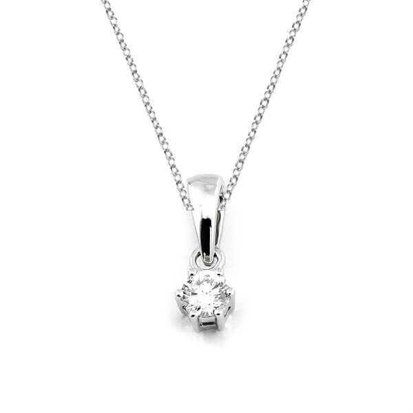 Solitaire Anhänger 6er Krappe mit Diamanten 585 Gold
