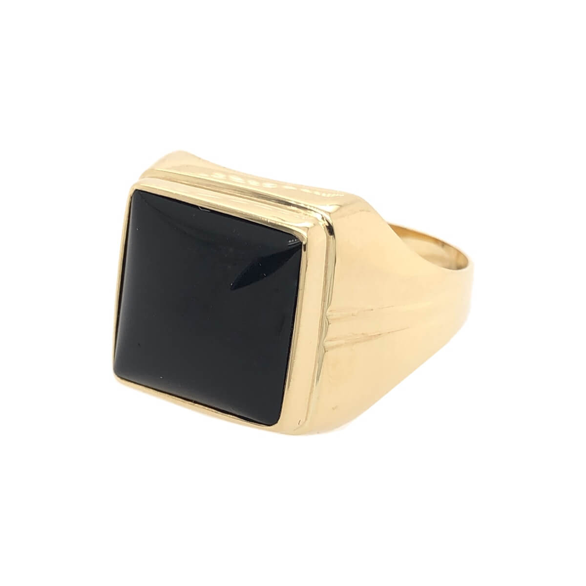 Herrenring 585 Gold mit Onyx Stein