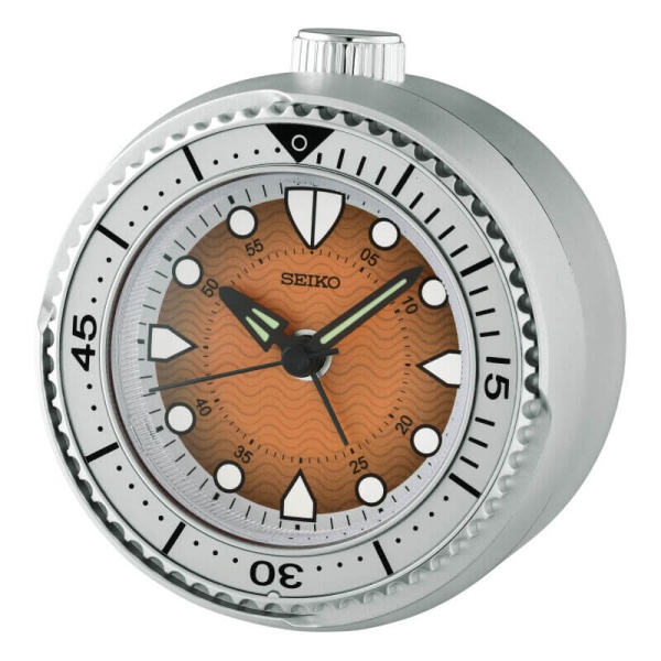 Seiko-Reisewecker-QHE207T-weiss-orange-drehbare-luenette