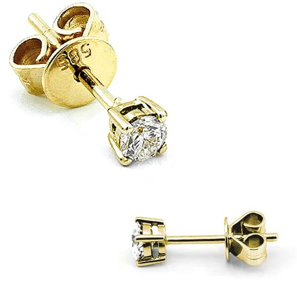 Solitaire Ohrstecker 4er Krappe mit Diamanten in 585 Gold