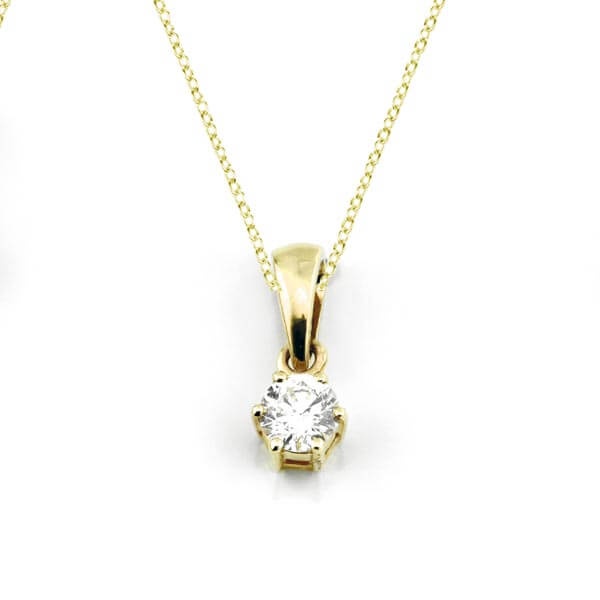 Solitaire Anhänger 6er Krappe mit Diamanten 585 Gold