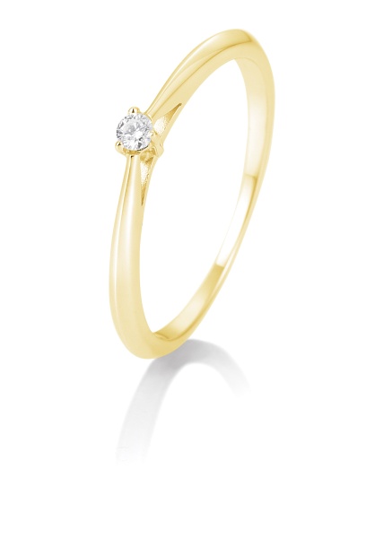 Solitaire Ring 0,05ct. 585 Gelbgold