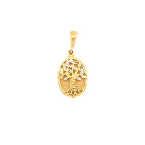 E10947 - Anhänger Lebensbaum 585 Gold Bicolor
