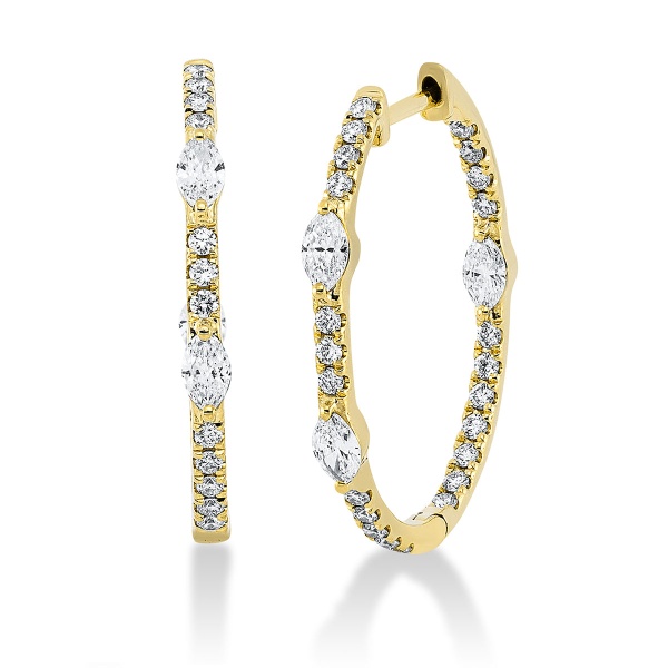 Creolen 750 Gold mit Diamanten 2R102G