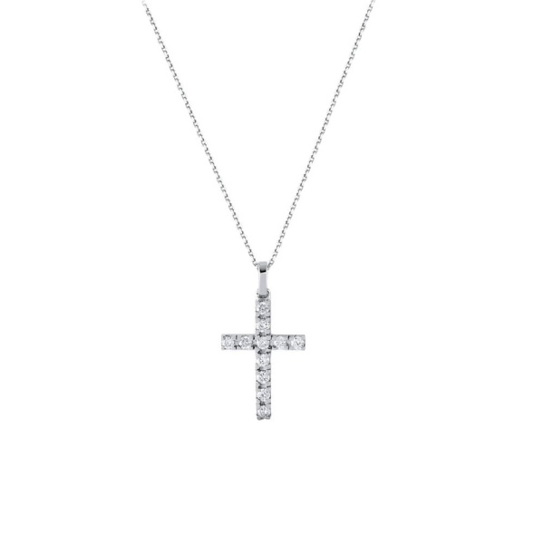 Anhänger Kreuz mit Kette und Diamanten 585 Gold E11877