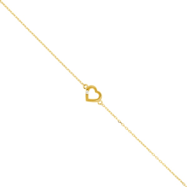 Armband Herz 585 Gelbgold mit Zirkonia E12498 dia