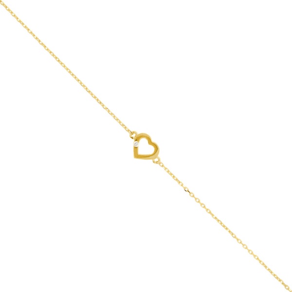 Armband Herz 585 Gelbgold mit Zirkonia E12498 dia