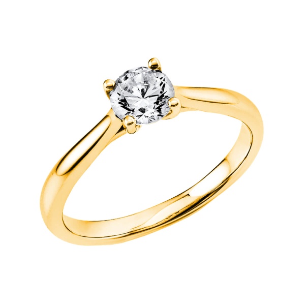 Solitaire Ring 0,50ct. 750 Gelbgold Lupenrein E11907