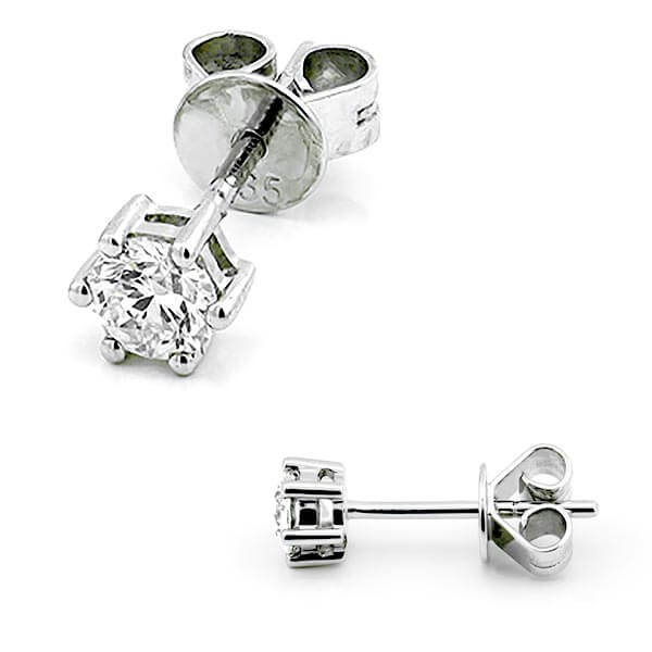 Solitaire Ohrstecker 6er Krappe mit Diamanten in 585 Gold