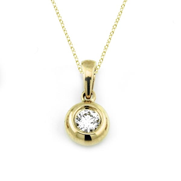 Solitaire Anhänger Zarge mit Diamanten 585 Gold