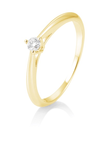 Solitaire Ring 0,10ct. 585 Gelbgold