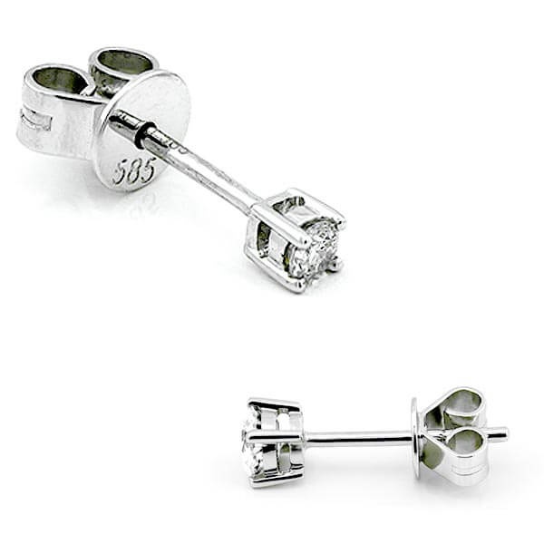 Solitaire Ohrstecker 4er Krappe mit Diamanten in 585 Gold