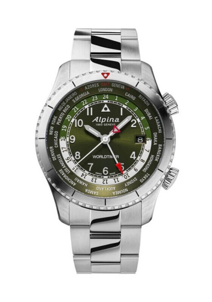 Alpina Startimer Pilot AL-255GR4S26B Worldtimer Quarz