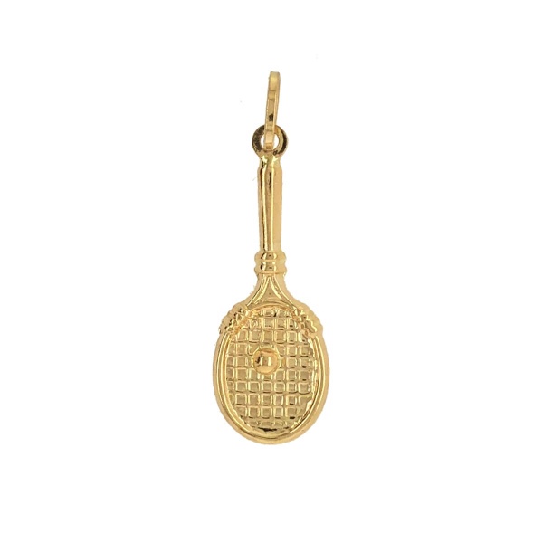 Anhänger Tennisschläger mit Ball 585 Gelbgold E10953