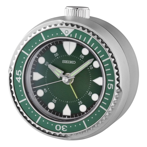 Seiko-Reisewecker-QHE207a-gruen-drehbare-luenette