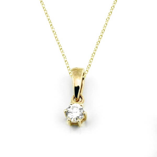 Solitaire Anhänger 6er Krappe mit Diamanten 585 Gold