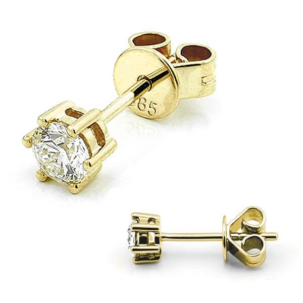 Solitaire Ohrstecker 6er Krappe mit Diamanten in 585 Gold