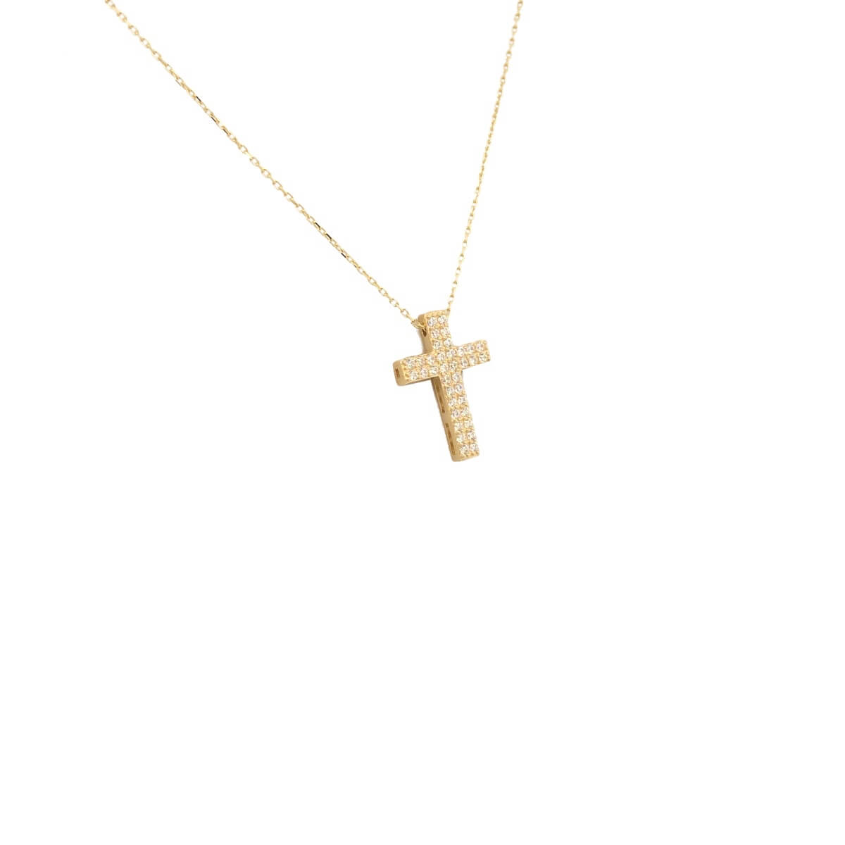 Halskette mit Zirkonia Kreuz Anhänger 585 Rotgold Kreuzkette feine Pa,  199,00 €