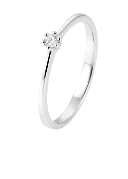 Solitaire Ring 0,05ct. 585 Weißgold