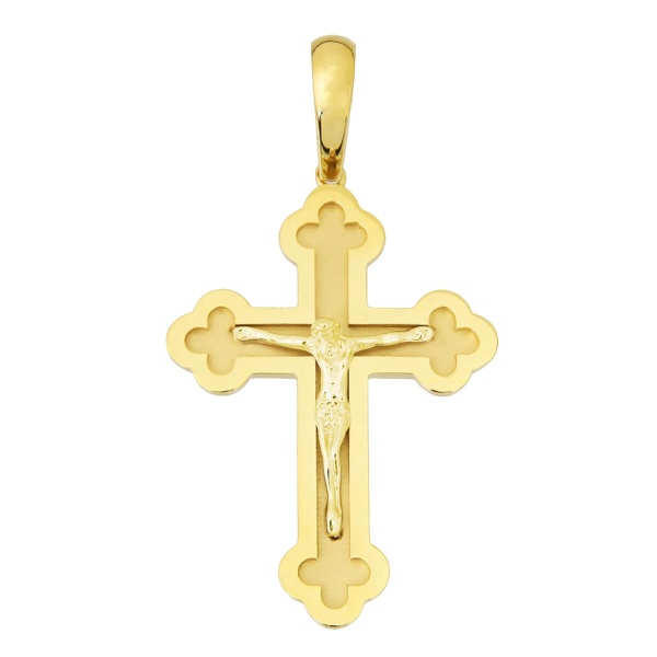 Anhänger Kreuz Orthodox XXL mit Korpus 585 Gold 107524