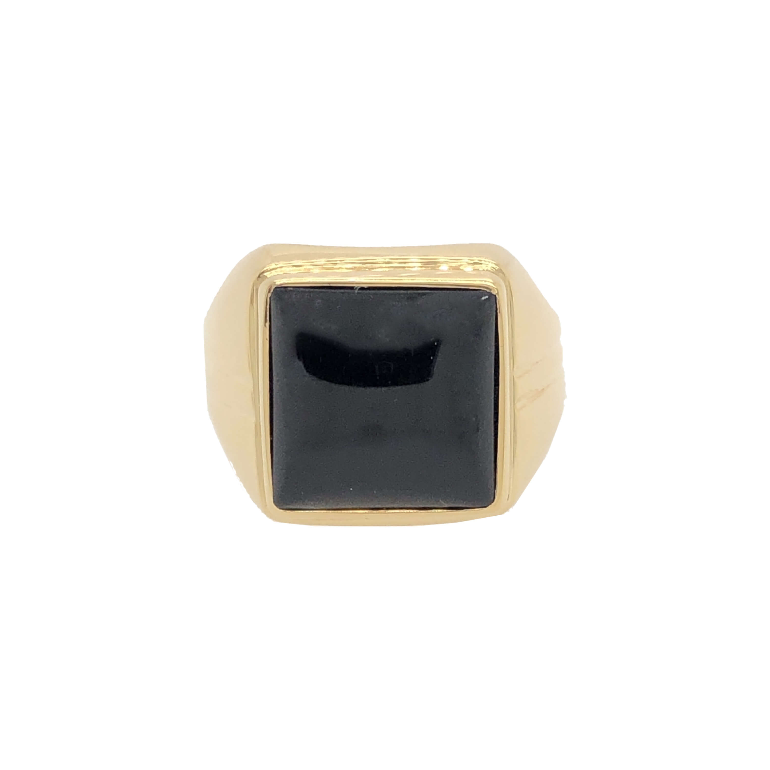 Herrenring 585 Gold mit Onyx Stein