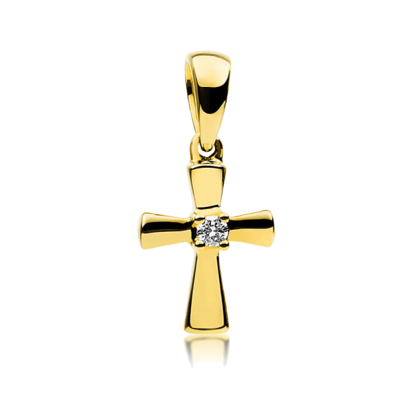Diamant Anhänger Kreuz Gelbgold
