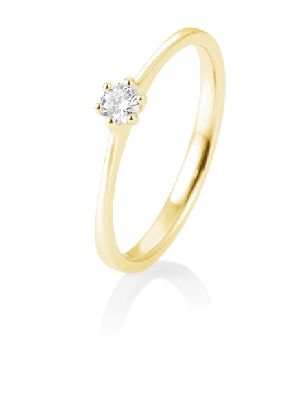 Solitaire Ring 0,10ct. 585 Gelbgold