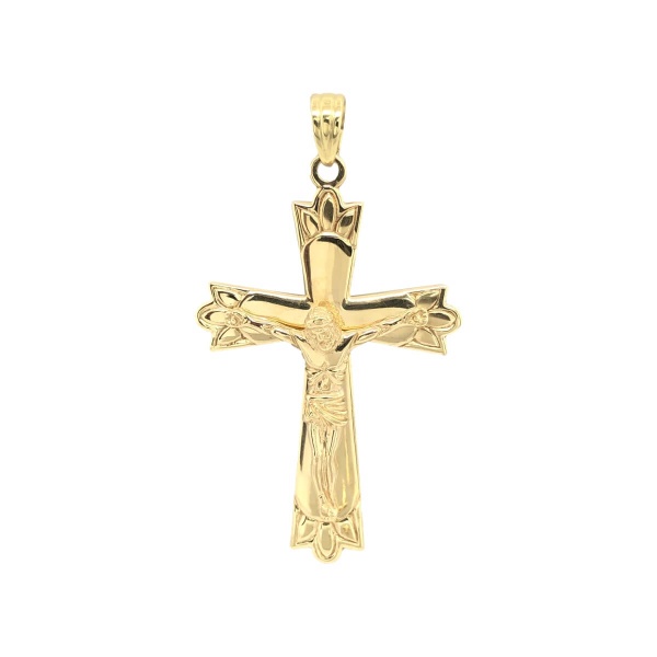 Anhänger Kreuz mit Korpus 585 Gelbgold E10931