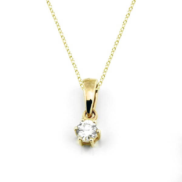 Solitaire Anhänger 6er Krappe mit Diamanten 585 Gold