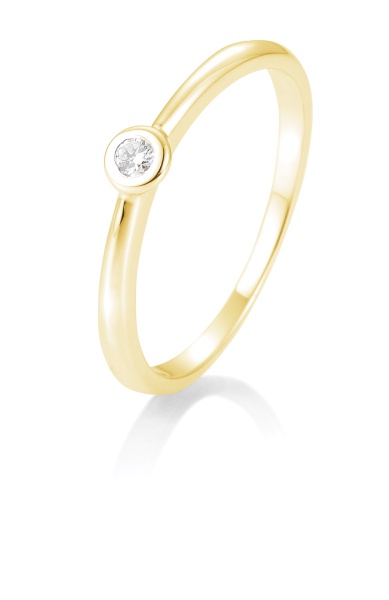 Solitaire Ring 0,05ct. 585 Gelbgold