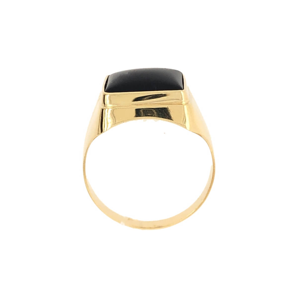 Herrenring 585 Gold mit Onyx Stein